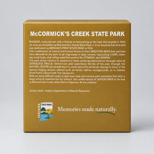 the back of a mccormicks creek state park puzzle with details about the park