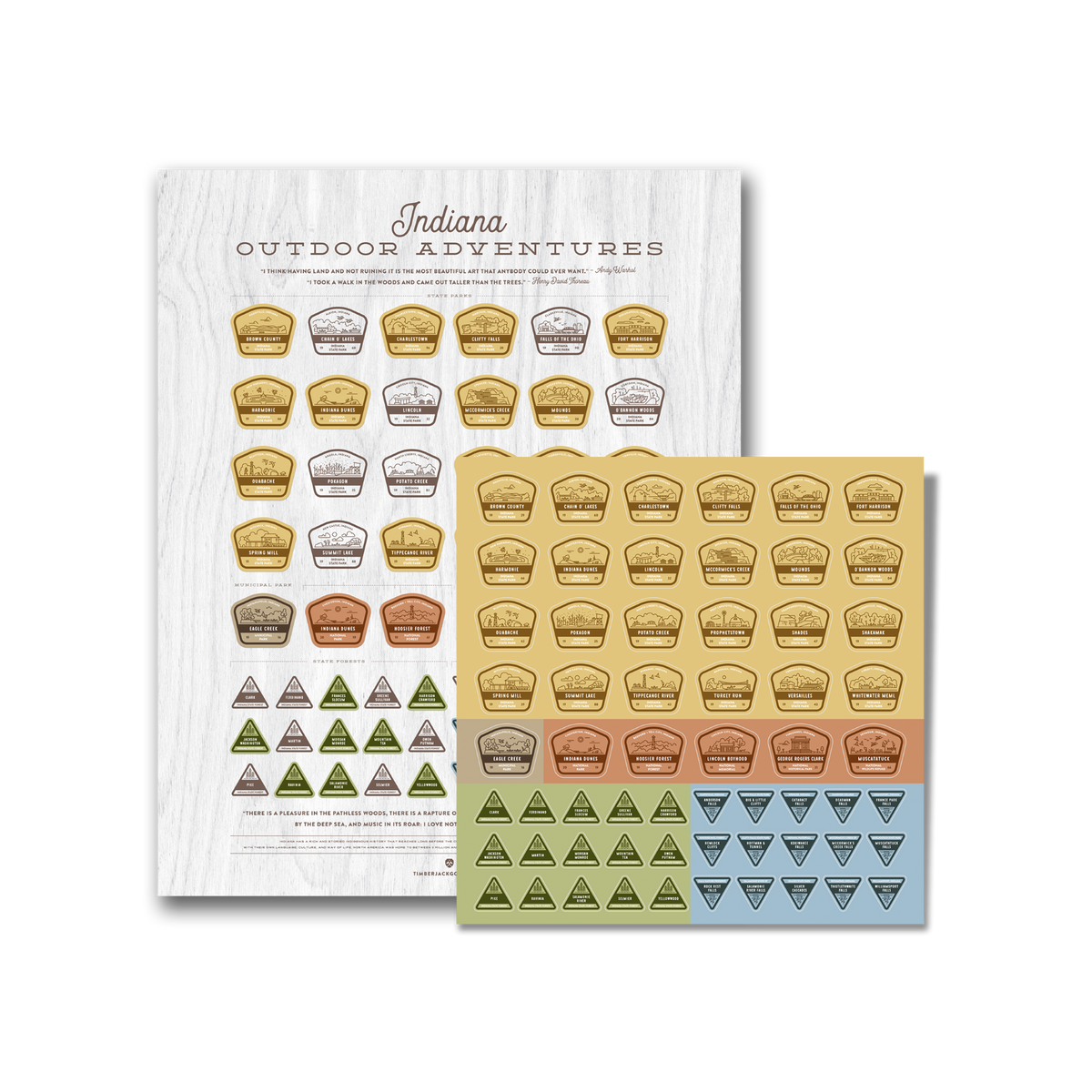 Indiana State Park Poster with Stickers