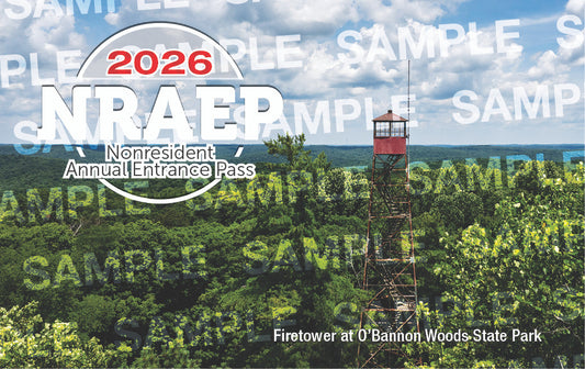 2026 NRAEP Nonresident Annual Entrance Pass with firetower and forest background