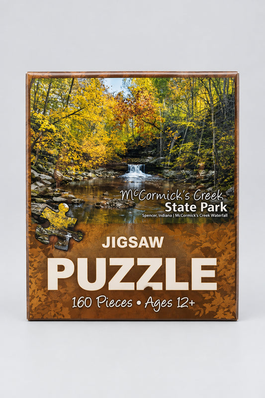 image of a mccormicks creek state park 160 puzzle featuring a waterall