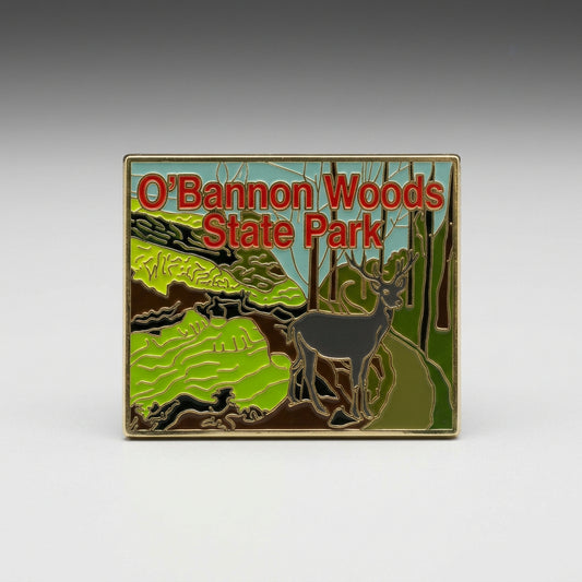 o'bannon woods state park magnet featuring a deer surrounded by trees