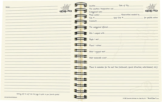Notebook page with pre-printed forms and lined sections
