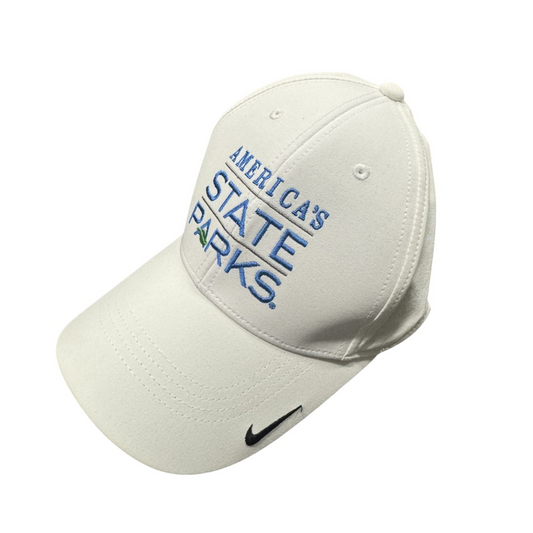 White cap with 'America's State Parks' in blue text and a Nike logo