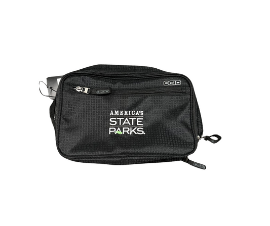 Black Dopp bag with 'America's State Parks' text in white text and 'Ogio' branding